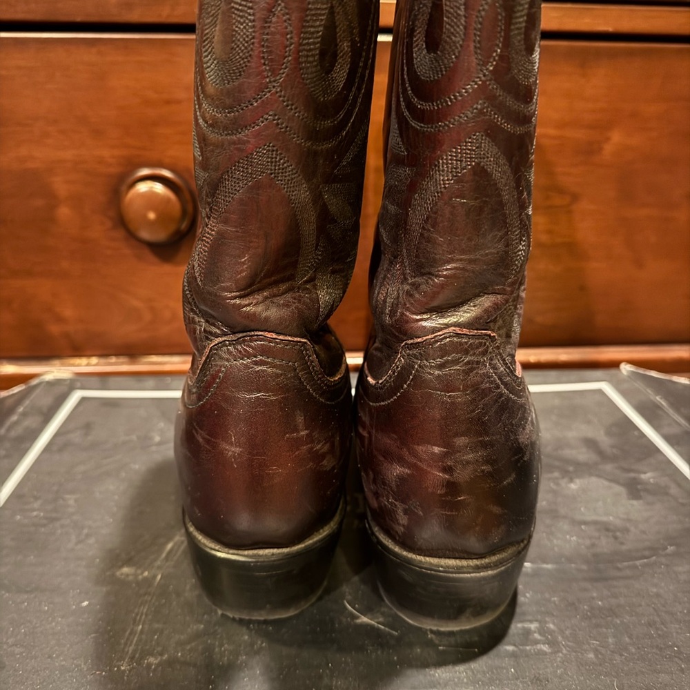 Lucchese Women’s Cherry Brown Western Boots - Picture 5 of 7